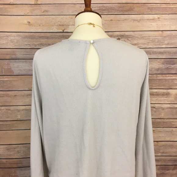 J.Crew Cropped Long-Sleeve T-Shirt in Oyster Grey - Picture 4 of 8